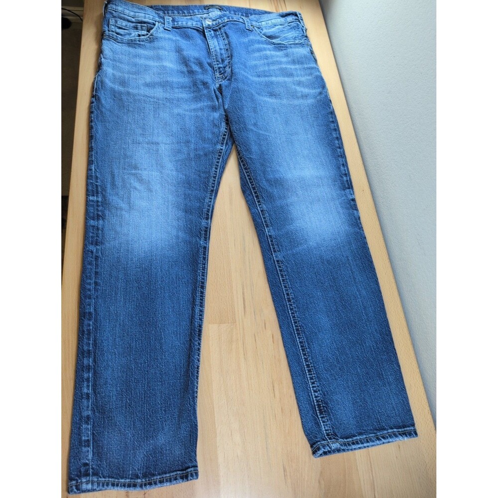 Silver Jeans Mens 40x32 Blue Eddie Relaxed Tapered Medium Wash